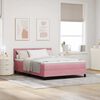 vidaXL Lit &agrave; ressort LED avec matelas Rose 160 x 200 cm Velours