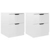 vidaXL Tables de chevet 2pcs Blanc brillant 40x40x50cm bois ing&eacute;nierie
