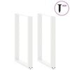 vidaXL Pieds de table de bar en U 2 pi&egrave;ces Blanc 60 x (90-91) cm Acier