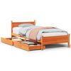 vidaXL Cadre de lit sans matelas cire marron 90x200 cm bois pin massif