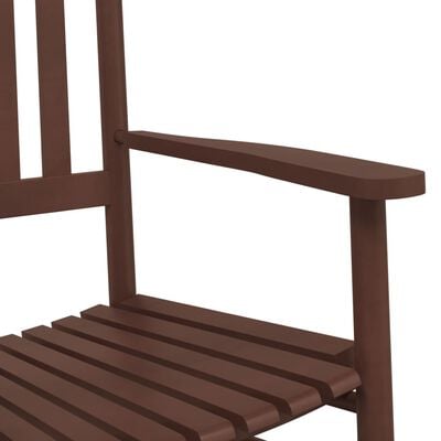 vidaXL Chaises à bascule lot de 2 table pliable marron massif peuplier