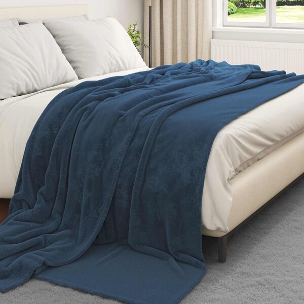 vidaXL Jet&eacute; Bleu marine 240 x 270 cm Toison