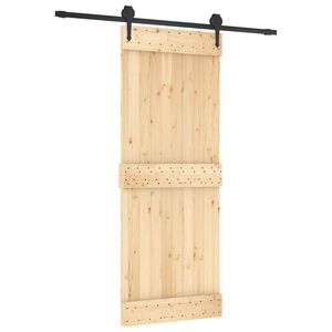 vidaXL Porte coulissante 80 x 210 cm Bois de pin massif (non trait&eacute;)