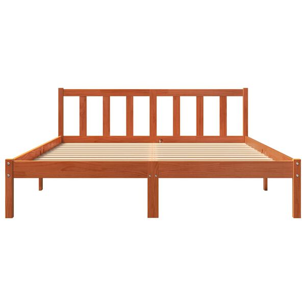 vidaXL Cadre de lit sans matelas cire marron 160x200cm bois pin massif
