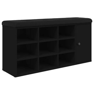 vidaXL Banc &agrave; chaussures noir 102x32x50 cm bois d'ing&eacute;nierie