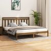 vidaXL Cadre de lit sans matelas marron miel 200x200 cm bois massif