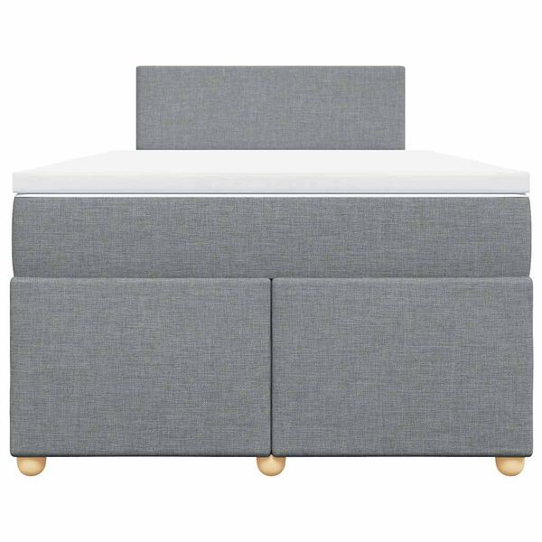 vidaXL Sommier &agrave; lattes de lit et matelas gris clair 120x190 cm tissu
