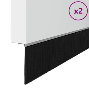 vidaXL Brosses d'&eacute;tanch&eacute;it&eacute; pour porte &agrave; visser 2 pc Argent 100 cm