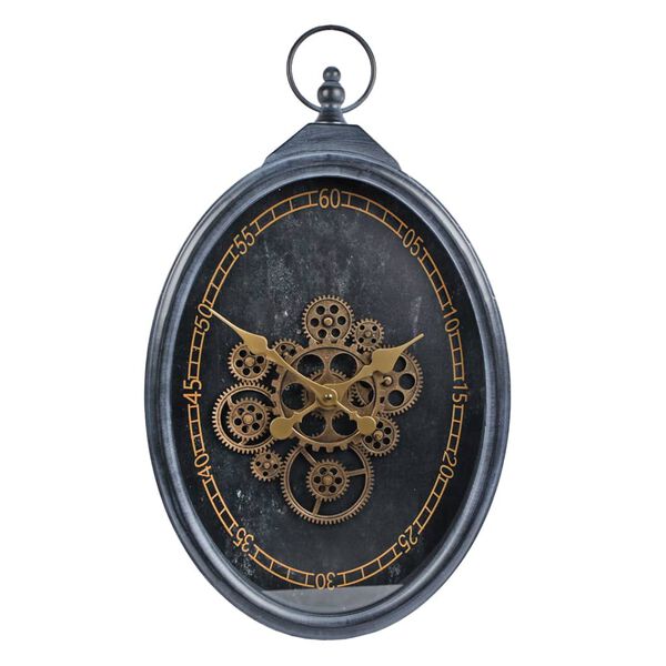 Gifts Amsterdam Horloge radar Brighton M&eacute;tal Dor&eacute; et noir 37x8,5x63 cm