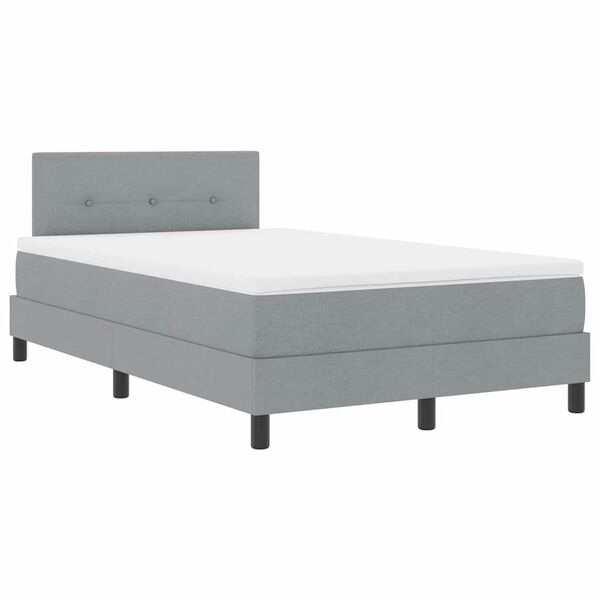 vidaXL Lit &agrave; ressorts avec matelas Gris clair 120 x 190 cm tissu