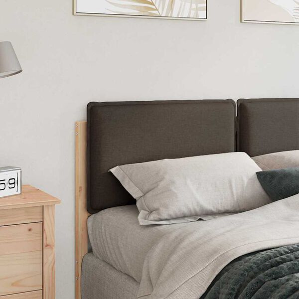 vidaXL T&ecirc;te de lit capitonn&eacute;e Gris Naturel et Clair 160 cm Pin massif