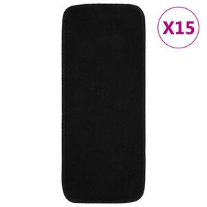 vidaXL Tapis d'escalier antid&eacute;rapants 15pcs 60x25cm Noir Rectangulaire