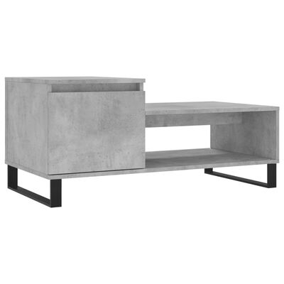 vidaXL Table basse Gris béton 100x50x45 cm Bois d'ingénierie