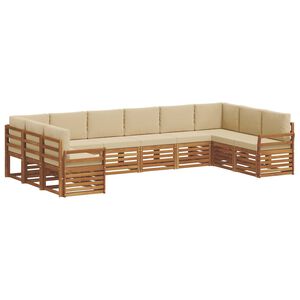 vidaXL Ensemble de canap&eacute;s d'ext&eacute;rieur 10 pc Naturel et Beige