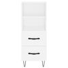 vidaXL Buffet haut Blanc 34,5x34x180 cm Bois d'ing&eacute;nierie