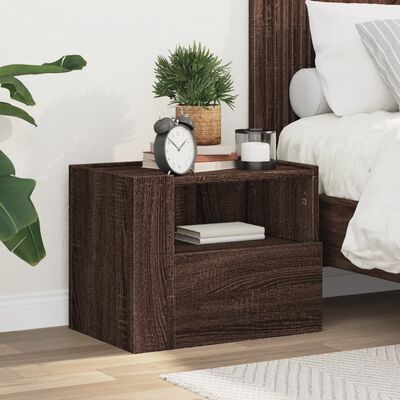 vidaXL Table de chevet murale chêne marron 45x30x35 cm