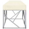 vidaXL Banc 97 cm Cr&egrave;me Tissu de velours et acier inoxydable