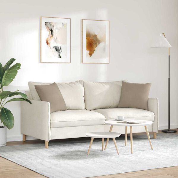 vidaXL Coussins de canap&eacute; 2 pcs Taupe 45 x 45 cm tissu