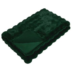 vidaXL Couverture antid&eacute;rapante en fausse de lapin Olite Vert fonc&eacute;