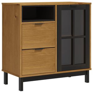 vidaXL Buffet avec porte vitr&eacute;e FLAM 80x40x80 cm bois massif de pin