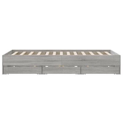 vidaXL Cadre de lit et tiroirs sonoma gris 140x200cm bois d'ingénierie