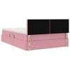 vidaXL Lit avec rangement et LED avec LED Rose 140 x 200 cm Velours