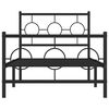 vidaXL Cadre de lit m&eacute;tal sans matelas avec pied de lit noir 90x200 cm