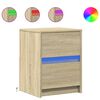 vidaXL Armoires de chevet et lumi&egrave;res LED 2 pcs ch&ecirc;ne sonoma