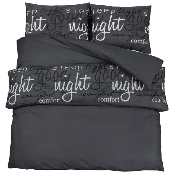vidaXL Ensemble de housse de couette Noir 135x200 cm Coton