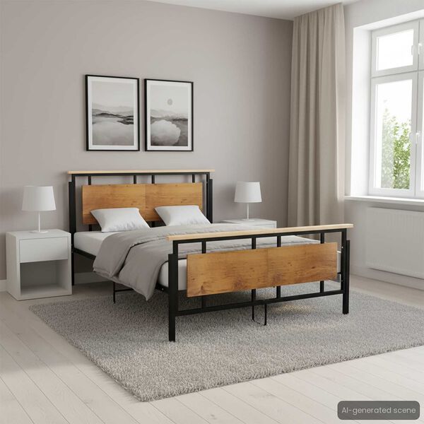 vidaXL Cadre de lit sans matelas m&eacute;tal 140x200 cm
