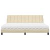 vidaXL Lit avec matelas Hanko cr&egrave;me 200x200 cm tissu