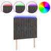 vidaXL T&ecirc;te de lit &agrave; LED Gris fonc&eacute; 100x5x118/128 cm Velours