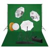 vidaXL Kit de studio photo avec lampes toile de fond et r&eacute;flecteur