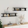 vidaXL &Eacute;tag&egrave;res murales 2 pcs gris brillant bois d'ing&eacute;nierie