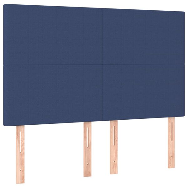 vidaXL T&ecirc;te de lit Bleu 144x5x118/128 cm Tissu