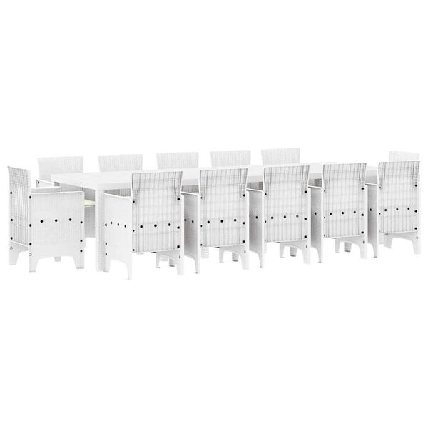 vidaXL Ensemble de salle &agrave; manger pour jardin 13 pcs Blanc