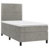 vidaXL Sommier &agrave; lattes de lit avec matelas et LED Gris clair 90x200cm