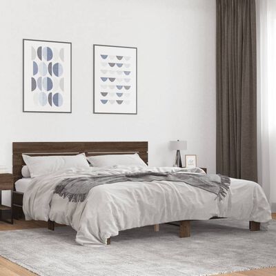 vidaXL Cadre de lit sans matelas chêne marron 180x200 cm