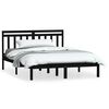 vidaXL Cadre de lit sans matelas noir bois massif 120x200 cm