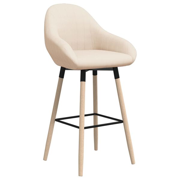 vidaXL Tabouret de bar Cr&egrave;me Tissu