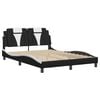 vidaXL Cadre de lit Viana avec LED sans matelas noir et blanc 140x190 cm