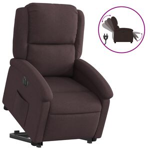 vidaXL Fauteuil inclinable &eacute;lectrique marron fonc&eacute; tissu