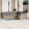 vidaXL Salon de jardin avec coussins 9 pcs beige r&eacute;sine tress&eacute;e