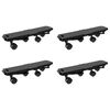 vidaXL Chariots de d&eacute;m&eacute;nagement &agrave; 4 roues 4 pcs noir PP 170 kg