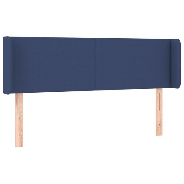 vidaXL T&ecirc;te de lit avec oreilles Bleu 147x16x78/88 cm Tissu