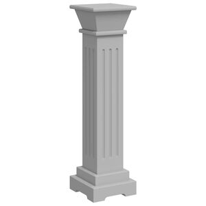 vidaXL Support pilier classique carr&eacute; pour plantes Gris 17x17x66cm MDF