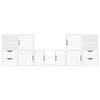 vidaXL Meubles TV 5 pcs avec rangement ODDA blanc bois de pin massif