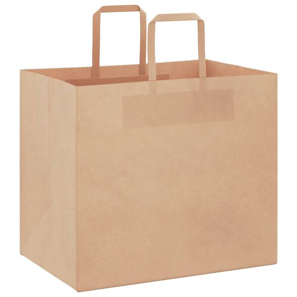 vidaXL Sacs en papier 50 pcs avec poign&eacute;es marron 32x22x28 cm