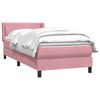 vidaXL Sommier &agrave; lattes de lit avec matelas rose 90x210 cm velours
