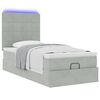 vidaXL Cadre de lit ottoman et matelas gris clair 100x200 cm velours